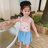 2024 New Baby Girls Summer Cotton Dress Cute Rabbit Suspenders Skirt Children Beach Casual Dresses