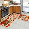 Autumn Thanksgiving Cat Kitchen Mats Home Decor Fall Maple Leaves Non-slip Door Mat Living Room Balcony Hallway Rug Autumn Decor