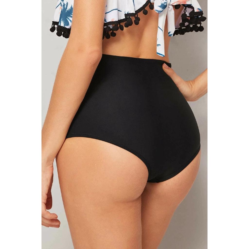 Dół od bikini z wysokim stanem i marszczeniem z przodu