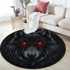 Fierce Wolf pattern round rug,Carpet Rug for Living Room Bedroom Sofa Playroom Decor,Non-slip Floor Mat,Holiday Gifts and Birthday Gifts