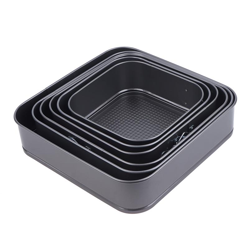 1Pc Carbon Steel Baking Mould With Buckle Square Cake Baking Pan With Removable Bottom Non-Stick Cake Mould Chiffon Cake