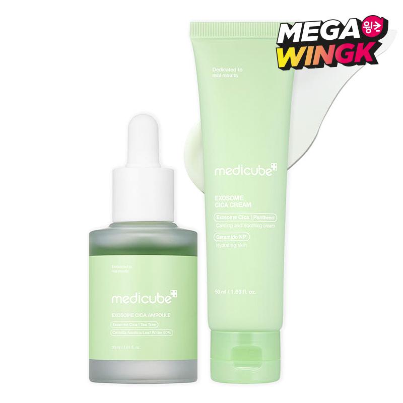 Medicube Exosome Cica Calming Care 2-Step Set (Cica Ampoule 30ml + Cica Cream 50ml)