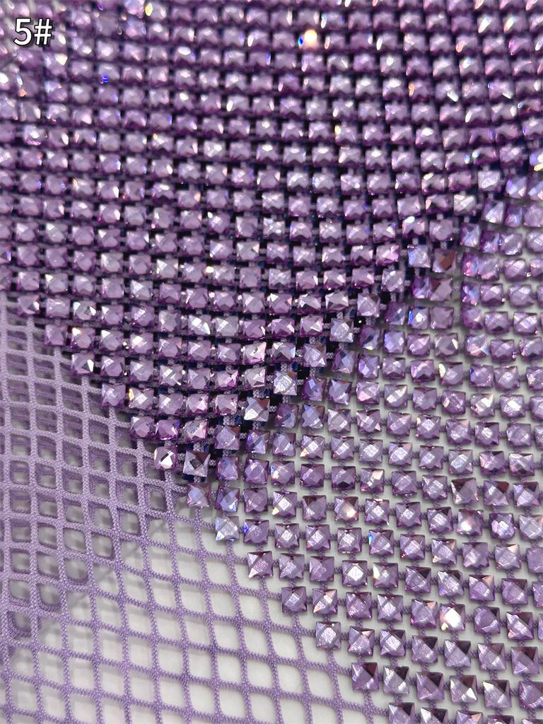 Heavy Process Crystal Decor Gold Stones for Party Dress Series, Embroidery Elastic net Lace, Super Top Quality Fabric For Party