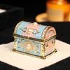 Metal Enamel Jewelry Box Creative Treasure Chest Handicraft Girl Light Luxury Home Desktop Small Ornament Gift