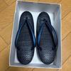 Used Mercari city limited!Kinwashi Honpo Zori Sandals Kinwashi Seal Navy Blue Top Grade Masterpiece Ajiro