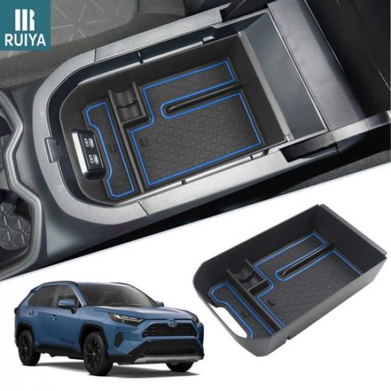 RUIYA Car Center Armrest Storage Box Organizer Tray For 2019-2025 Toyota RAV4