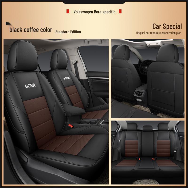 Volkswagen Bora Series Universal Leather Car Seat Cover - Four Seasons, Full Coverage, Five-Seater.