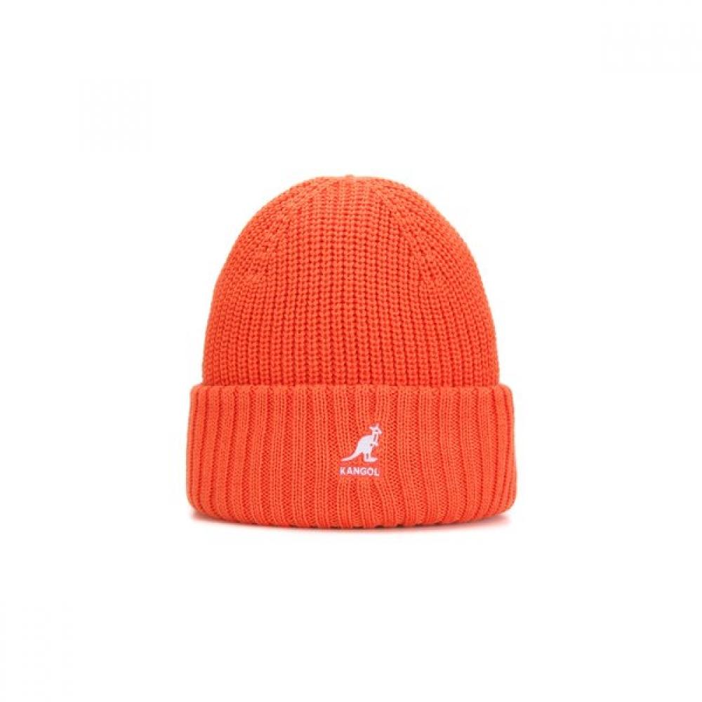 KANGOL Шапка-бини из шерсти мериноса в рубчик Коралловое пламя 3663 OS