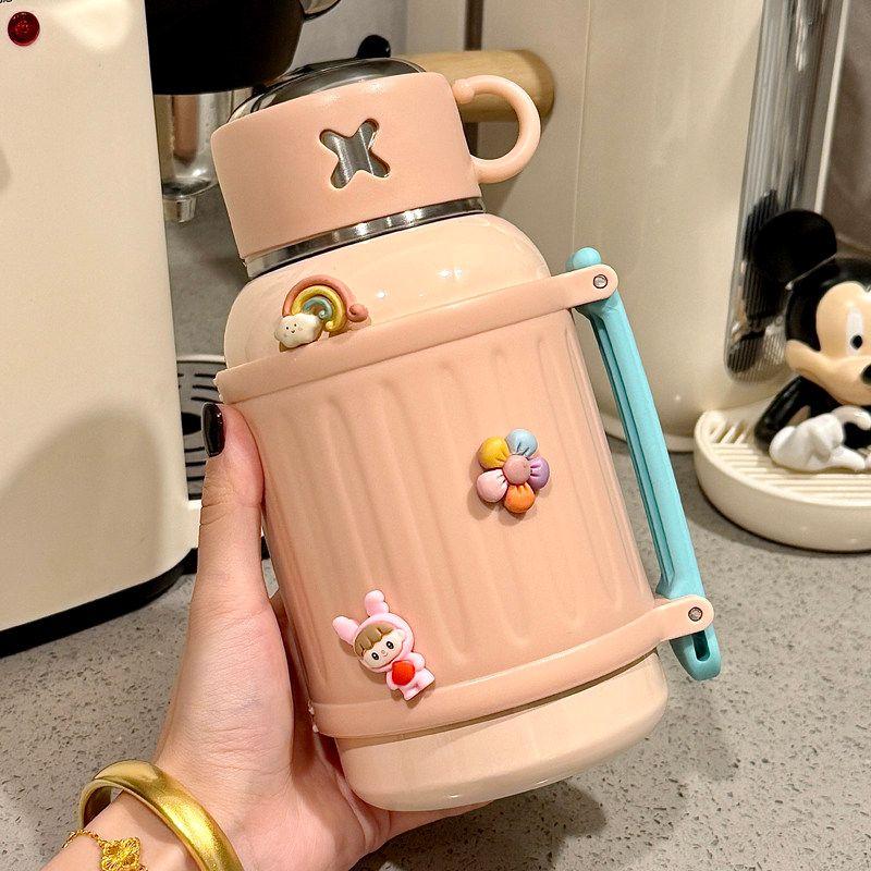 Large-Capacity Thermos Cup for Women, High-Looking 2025 New Model, Large Belly Water Cup with Lid for Drinking Water, 316 Stainless Steel Cup