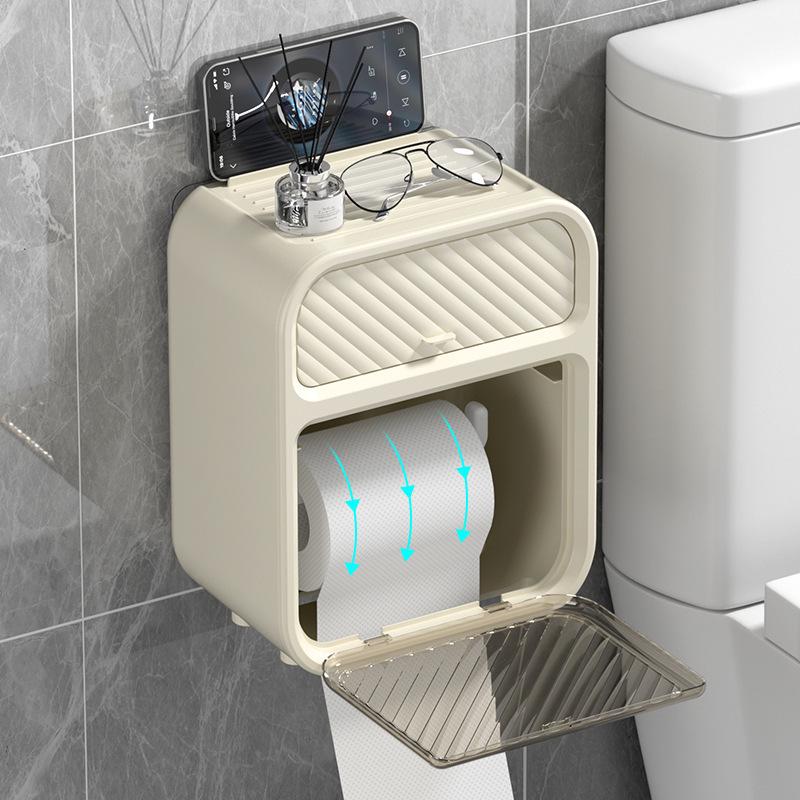 Wasserdichter Wandmontierter Toilettenpapierhalter, Stanzfreies Design