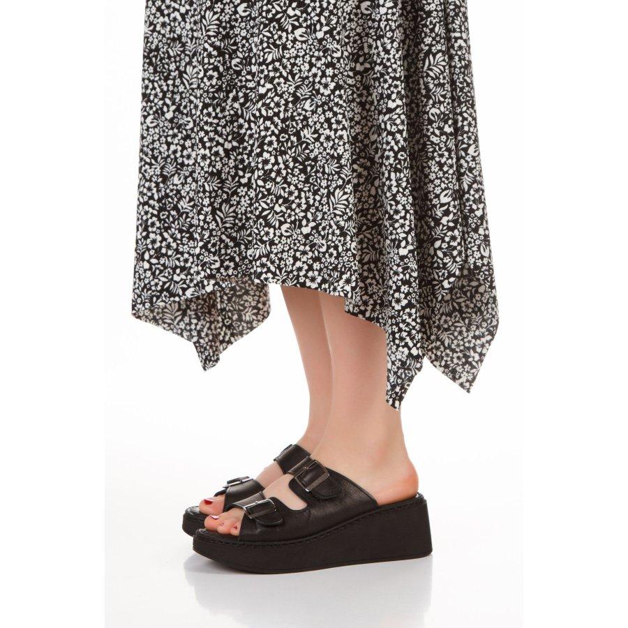 Women's Genuine Leather Wedge Heeled Casual Summer Slippers Clogs