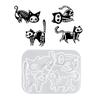 Skull Cats Silicone Mould for Resin Craft Halloween Keychain Pendant Jewelry Making StuFood Grade Material