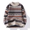Men's Ethnic Style Colorblock Pullover Knit Sweater