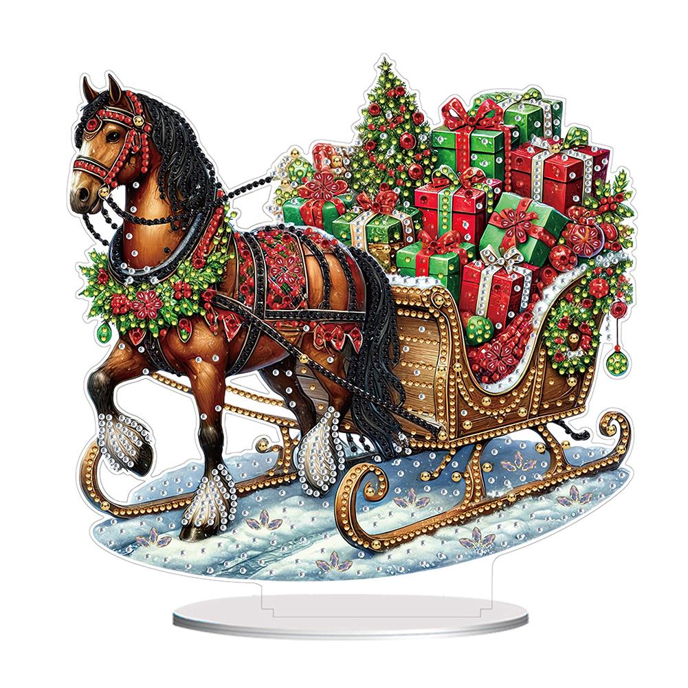 2D Flat Xmas DIY Diamond Painting Tabletop Ornaments Kit Diamond Painting Desktop Ornaments Kit for Home Office Desktop Decor