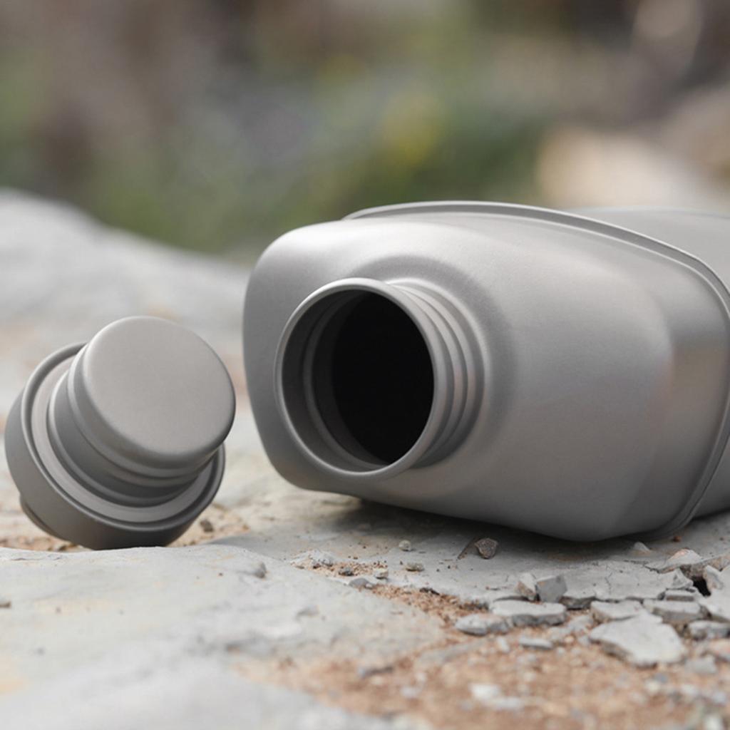 Lixada 1100ml Titanium Water Bottle Ultralight Kettle Drinking Bottle with Camouflage Bag Outdoor Cookware for