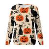 Women's Casual Halloween Print Raglan Long Sleeve Neck Sweatshirt Top