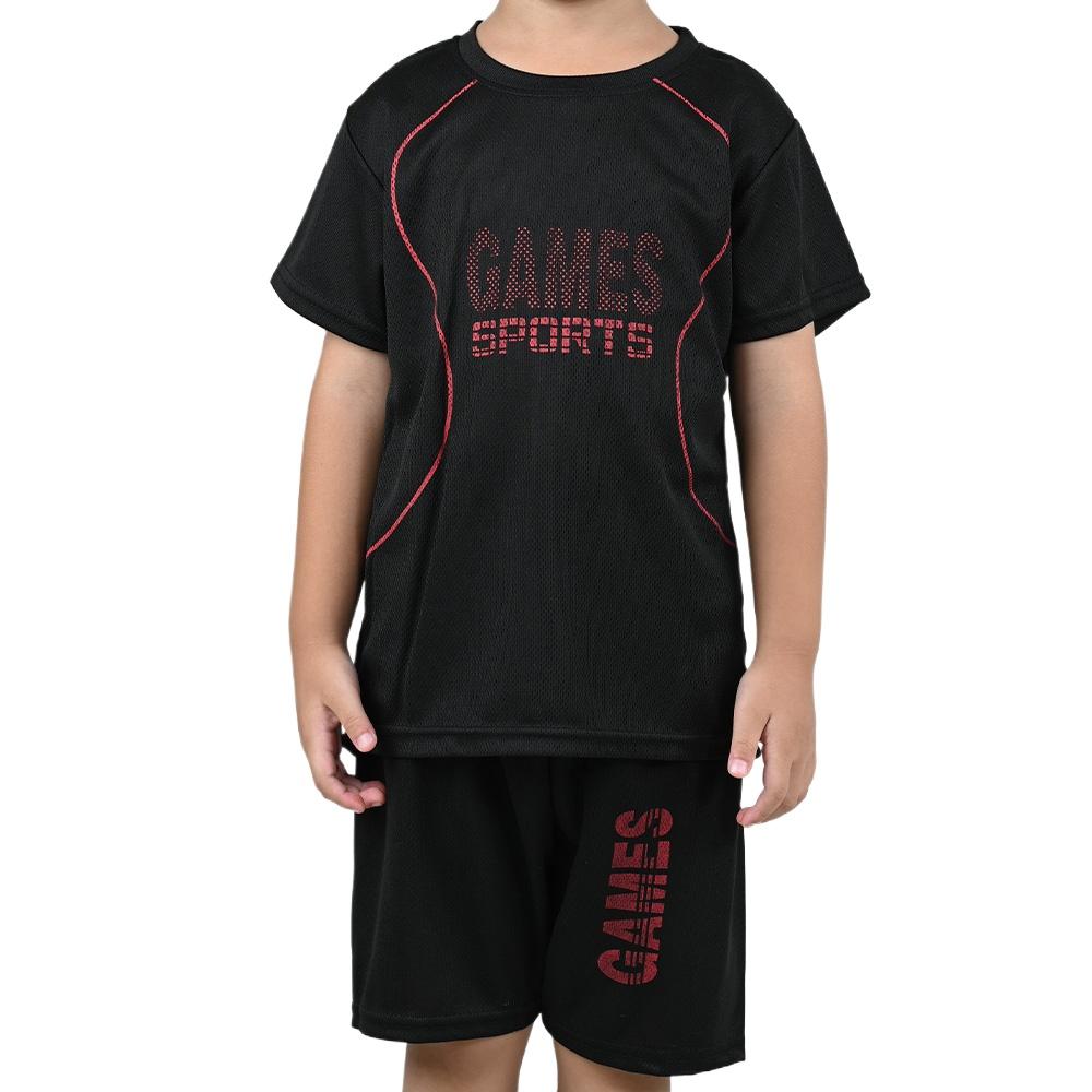 Boys Quick Dry T-Shirt Shorts Set Children Summer Athletic Breathable Running Suit 2-Piece Lightweight Sweat Comfortable