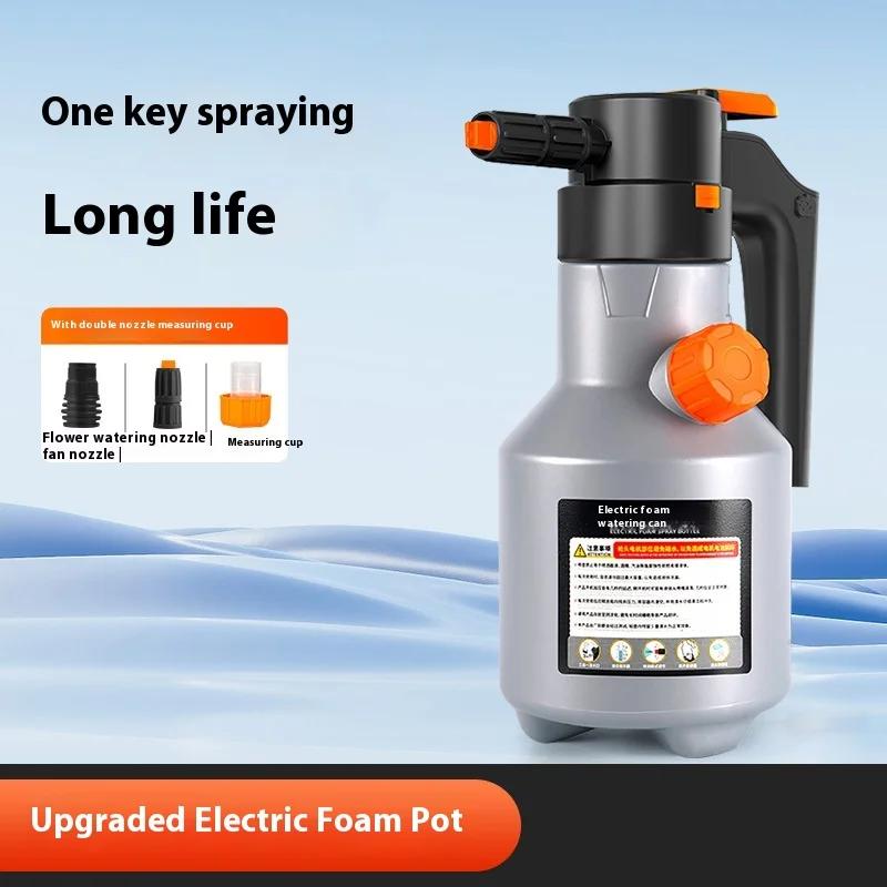 

Автомойка Электрический пневматический распылитель Запуск одной кнопкой Пенообразователь высокого давления Лейка для полива Бытовой поливочный бак большой емкости