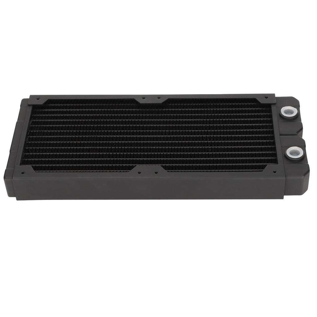 Water Cooling Radiator Red Copper Brass Steel G1 4 Thread 14 Pipes Fast Heat Dissipation Computer Radiator For 12cm Fan