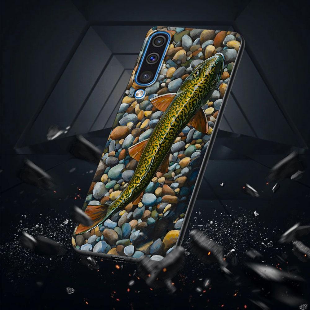 Trout Fish Fishing Case for Samsung Galaxy A03 A04s A20 A30 A20e A70 A70s A50 A40 A30s A50s A20s A10s A10 TPU Black Phone Cover