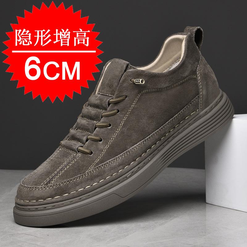 Men's shoes autumn retro high-top thick-soled invisible inner heightening shoes 6cm British trend sports and leisure board shoes