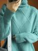New In Autumn Winter Women Turtleneck Sweaters Full Sleeve Pullovers Spliced Thick Sweater Lozenge Elegant Lady Solid Outwear