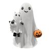 Halloween Ghost Tabletop Sculpture with Pumpkin Spooky Ghost Resin Figurine Hugging Cat for Friends Desktop Ornament