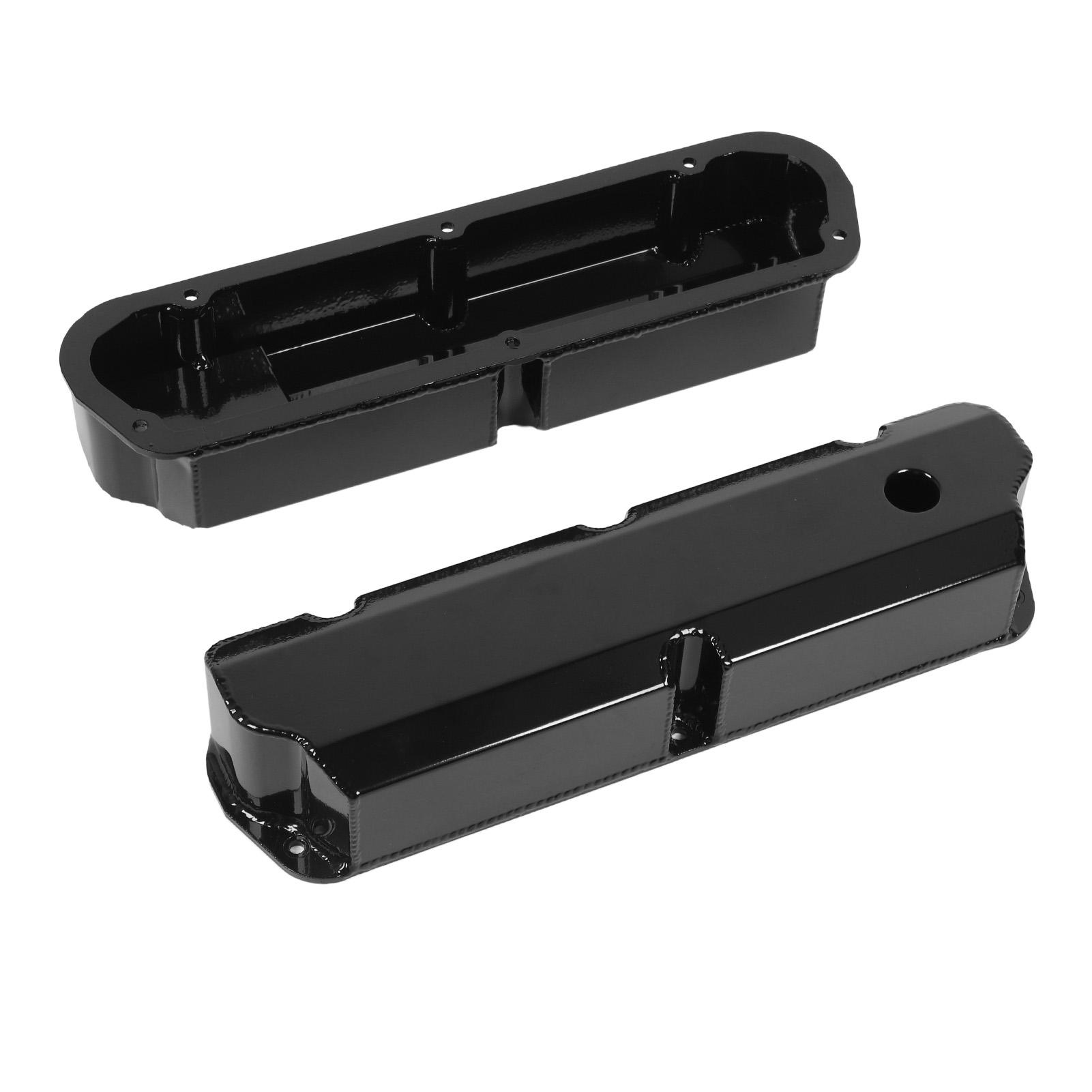 Hoge Kleppendeksel DM 4413 BK Korte Bouten Aluminium Kleppendeksel Met Ontluchtingsgat voor Kleine Blokk 289 302 351W V8 Motor