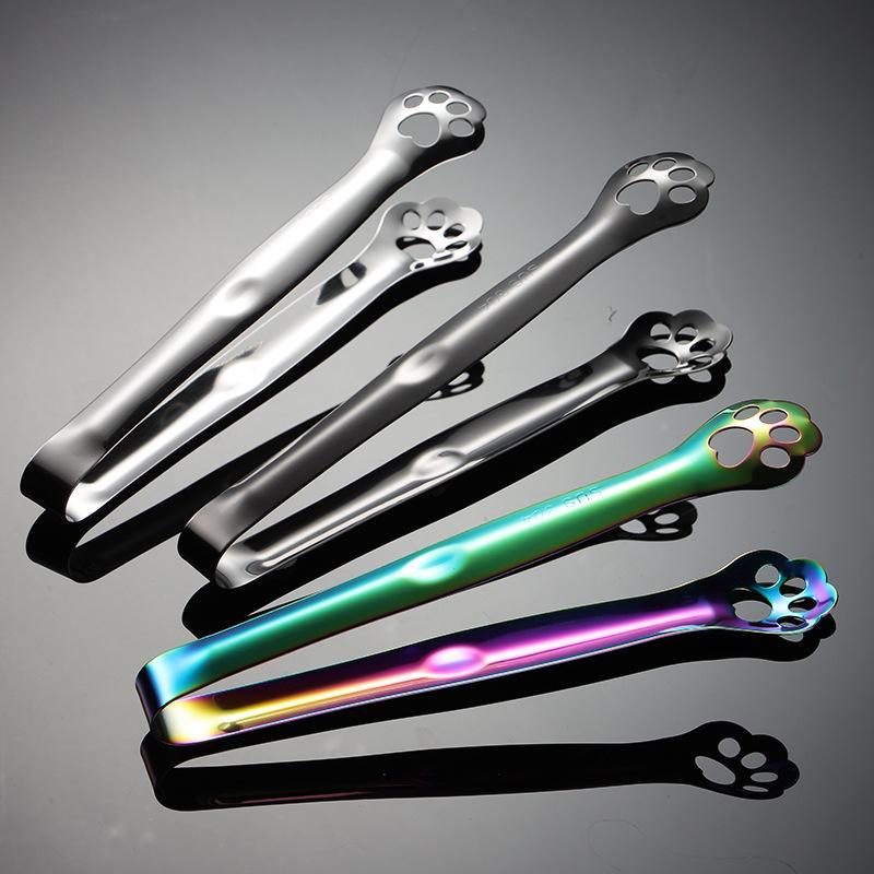 HANYANG Lebensmittelklammer in Katzenpfotenform aus 304 Edelstahl, titanplattiert, bunt, kreativ, Brotklammer, Handtuchklammer, Eisklammer