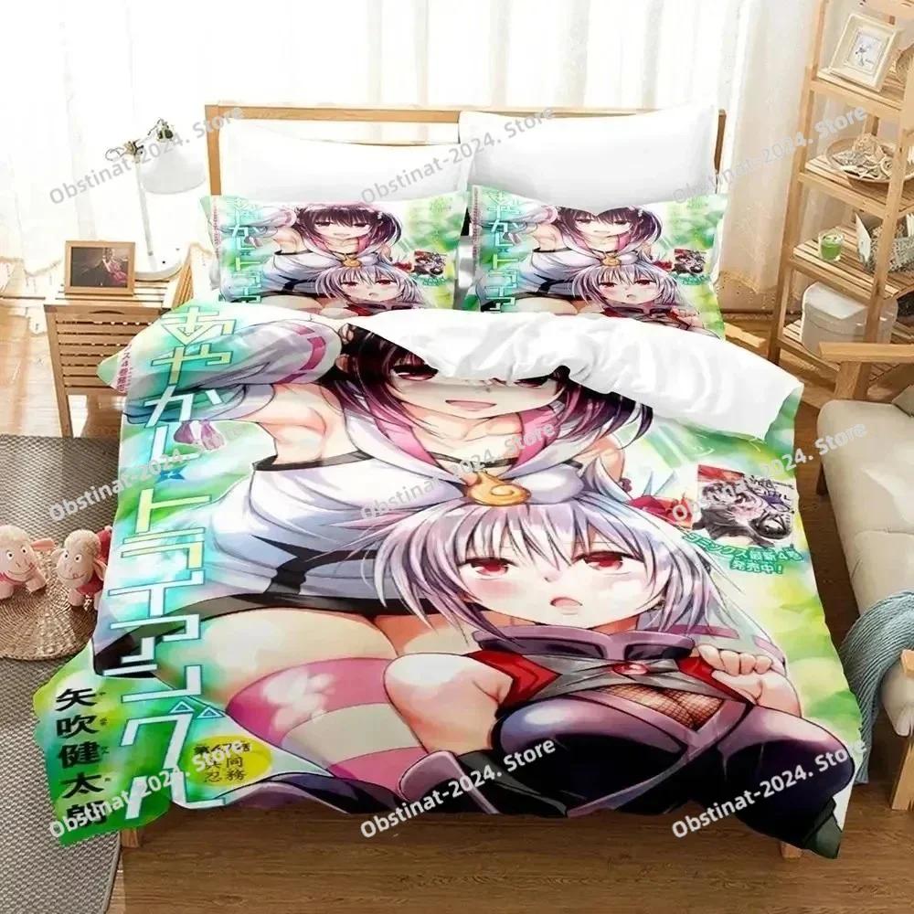 3D Anime Ayakashi Triangle Bedding Set Printed Bed Set With Pillowcase Bed Duvet Cover Soft Single Double Queen Super King Size