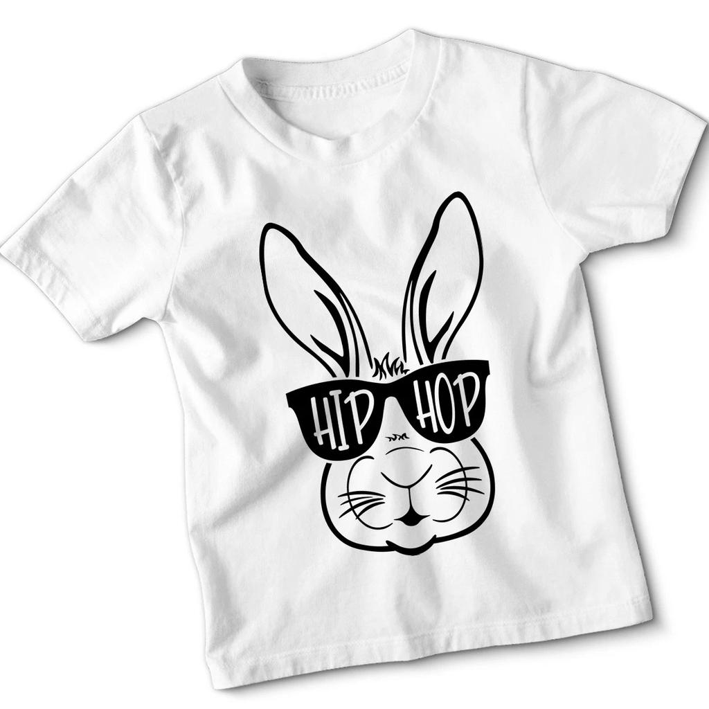 Kids Hip Hop Happy Easter Bunny Ears Rabbit Easter Egg Bunnies Boys Gilrs Tshirt