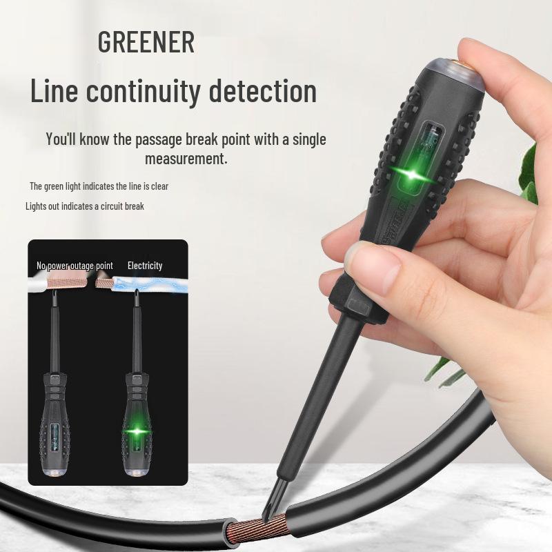 Green Forest Electrician Test Pen: Broken Wire Detector & High Torque Screwdriver