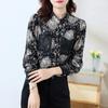 Shirts for Women In Spring Autumn New Style Printed Satin Stylish Slim Fashion Commuting Simple