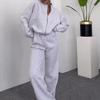 2024 Spring Crew Neck Fashion Sweatshirt Jacket with Casual Straight-Leg Pants