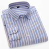 Men's Striped Button Down Shirts Cotton 100% Spring Autumn Long Sleeve Oxford Dress Shirt Business Casual High Quality Man Clothing