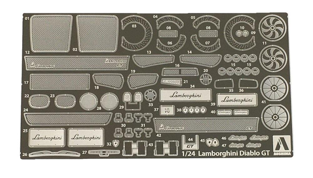 

Aoshima Bunka Kyozai Supercar Parts 8 Lamborghini Diablo Common Parts for Plastic Model Kits Co., Ltd. 1/24 Detail-Up No. Detail-Up