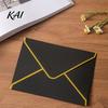 Western Style Envelopes 5Pcs with Gold Foil Trim, Offset Paper Invitation Wedding for Wedding, Greeting Cards, Business Letters, DIY Stationery Stiff