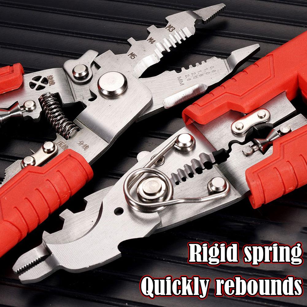 Wire Strippers With Hook Multifunction Stripping Pliers With Voltage Tester Versatile Wire Stripping Pliers Cutting Crimping New