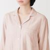 MUJI Seamless Double Gauze Light Yellow XL Women's Long-Sleeved Pajamas, FD1LUA6S, Stripe,
