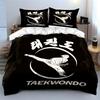 Kick pose, Taekwondo text. Bedding sets Duvet cover sets Duvet covers Pillowcases(1* Duvet Cover 2* Pillowcases without duvet insert)