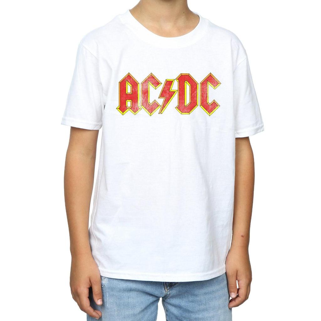 AC/DC Boys Distressed Cotton Logo T-Shirt