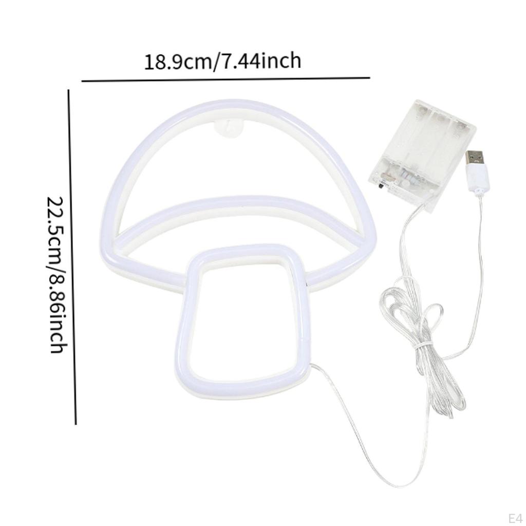 LED Mushroom Neon Sign Cute Night Light Wall Art for Bar Game Room Backdrop