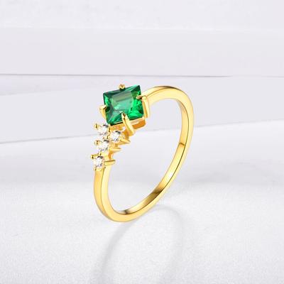 925 Sterling Silver 18k pozłacane szmaragdowy pierścionek zaręczynowy obrączki ślubne Fine Jewelry
