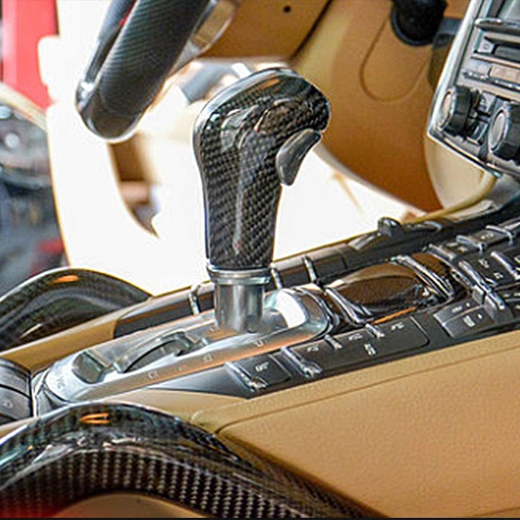 100Percent Real Carbon Fiber Interior Gear Shift Head Cover Knob Trim Car Accessories for Porsche Cayenne 2011-17 , YC OC06854