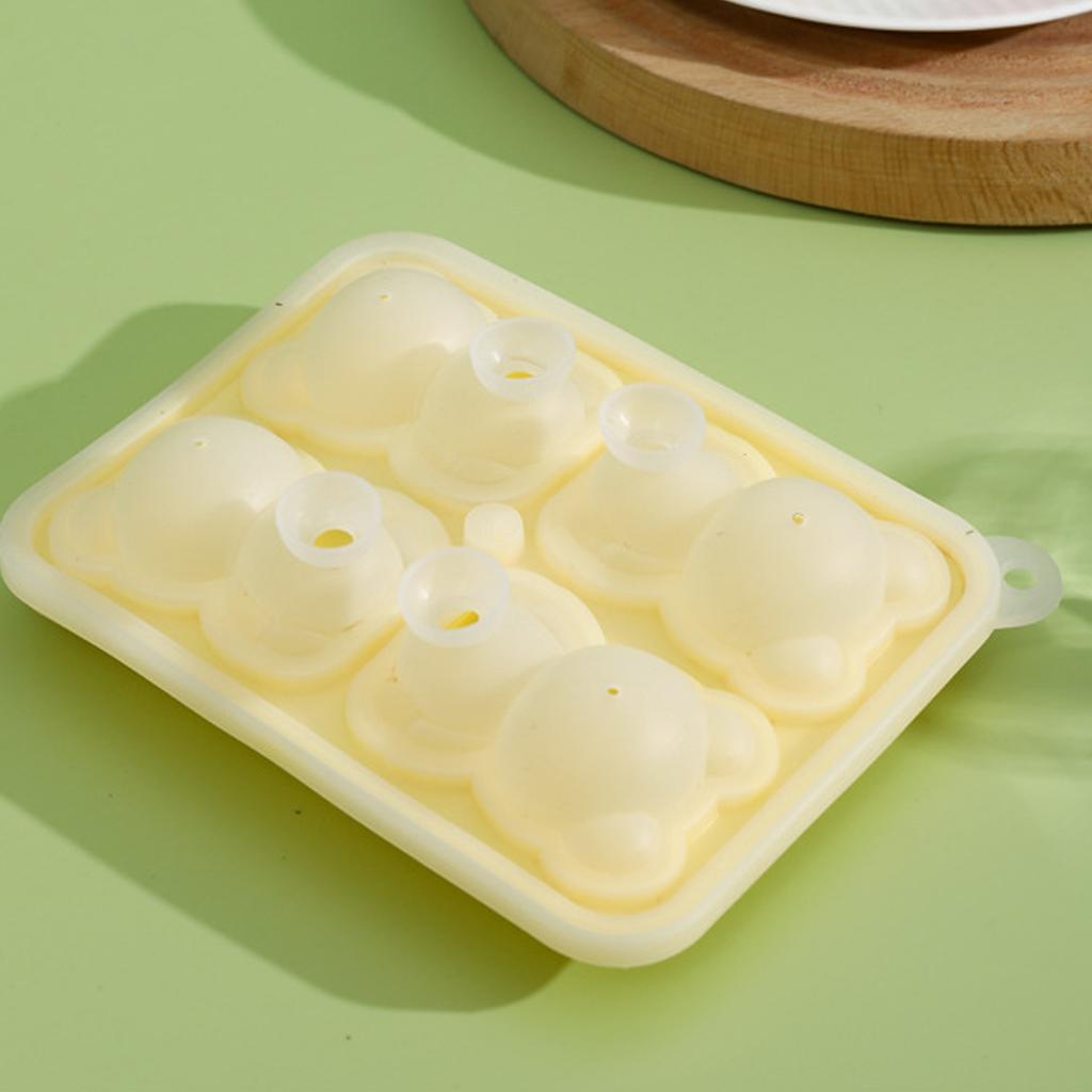 Little Bear Shape Ice Mold 4 Grids Silicone Ice Block Mould for Making Ice Cream Cake Candle