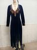 2025 Vintage Bohemian Tassel Floral V-neck Dress for Women – Spring/Autumn