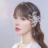 Handmade Korean Pearl Bridal Hair & Earring Set with Claw Chain and Sideburn Clips