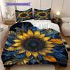 Sunflower Pattern Bedding Quilt Set Quilt Cover Pillowcase Home Decoration Birthday Gift (1 * Duvet Cover + 2 * Pillowcase, Without Core)