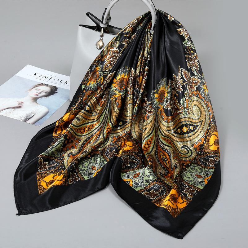 90 Square Scarves, Silk Scarves, Women's New Spring and Summer High-end Sense Versatile, Thin Scarves, Shawls Outside