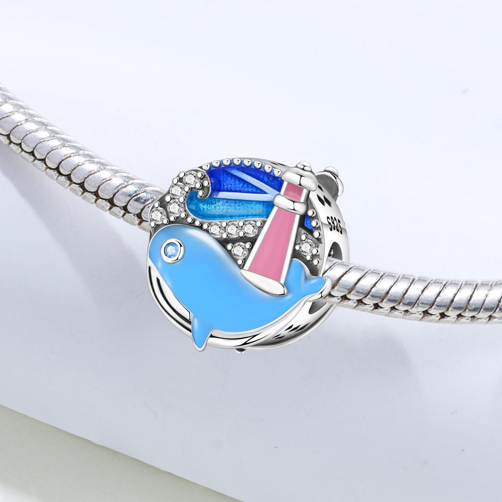 Copper Dolphin Ocean World Beads Original Pendants Bracelet Charm Jewelry Party Diy Trendy Gifts